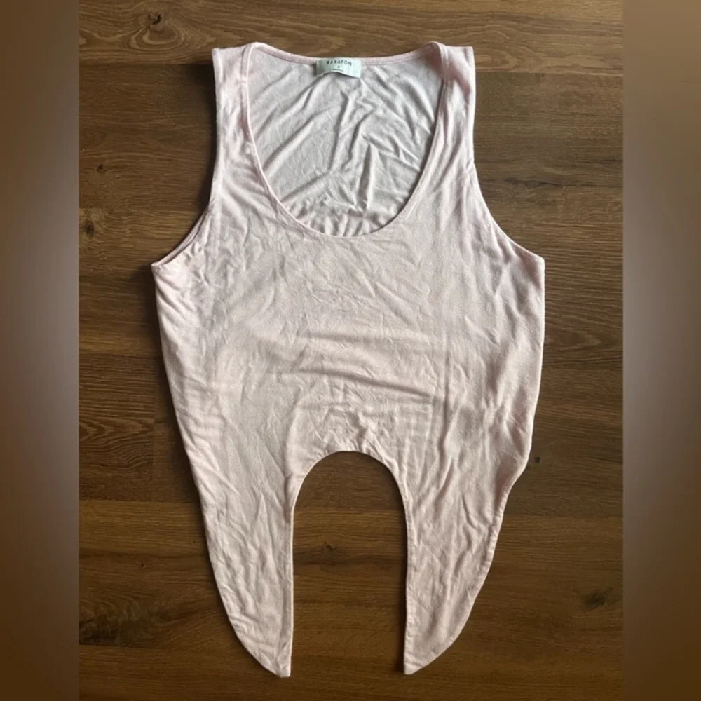 Aritzia Babaton Jeronomo Tie Front Tank in pink - Picture 7 of 7